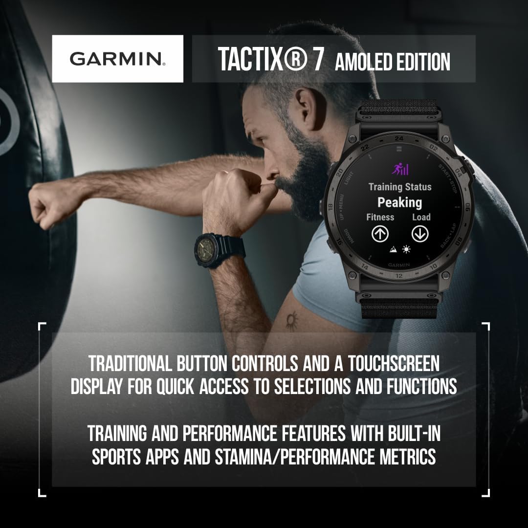 Wearable4U - Garmin Tactix 7 - AMOLED Edition Specialized Military and Tactical GPS Smartwatch, Built-in Flashlight, Preloaded TopoActive Mapping with Power Bank Bundle - Image 5