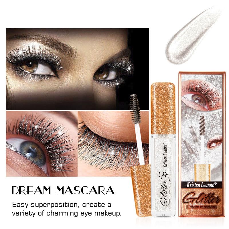 Glitter Mascara,Volume And Length,Tubing,Mascara Wands,Eyelash,Lash Primer,Tint,Make up (Black, 33g) - Image 6