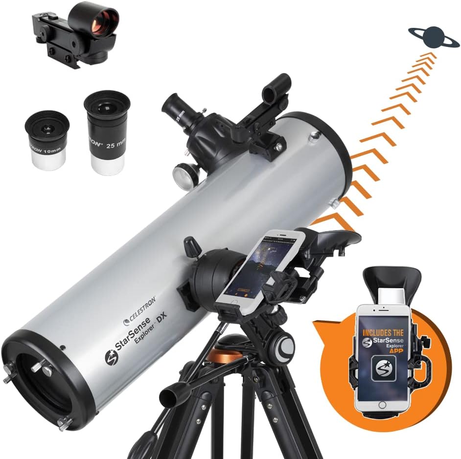 CELESTRON StarSense Explorer DX 130AZ Smartphone App-Enabled Telescope – Works with StarSense App to Help You Find Stars, Planets & More – 130mm Newtonian Reflector – iPhone/Android Compatible - Image 2