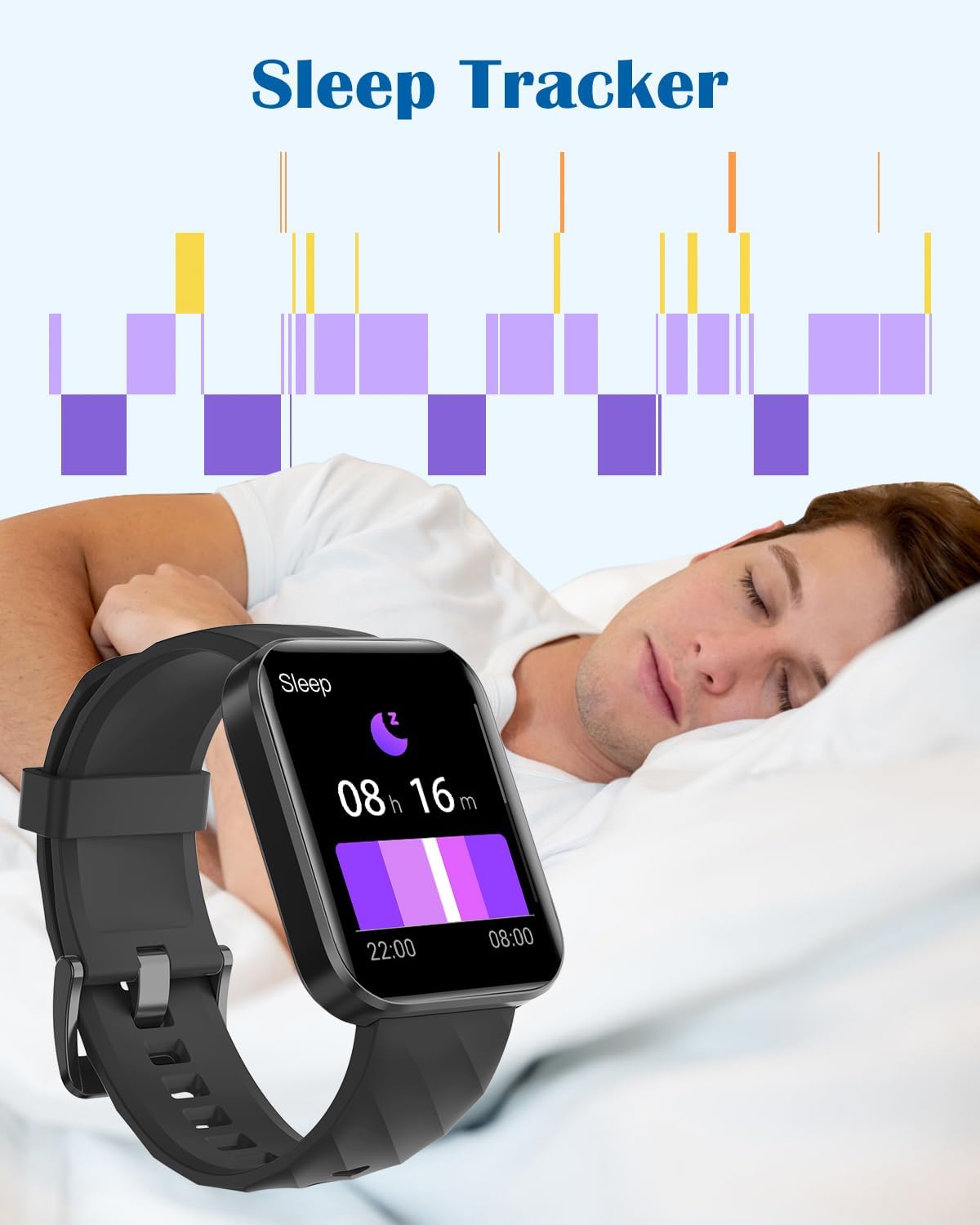 RUIMEN Smart Watches for Men Women (Answer/Make Calls) Compatible with iPhone/Android Phones, 1.85" HD Screen Fitness Tracker Heart Rate Monitor 100+ Sports Tracker Watch Waterproof (Black) - Image 6