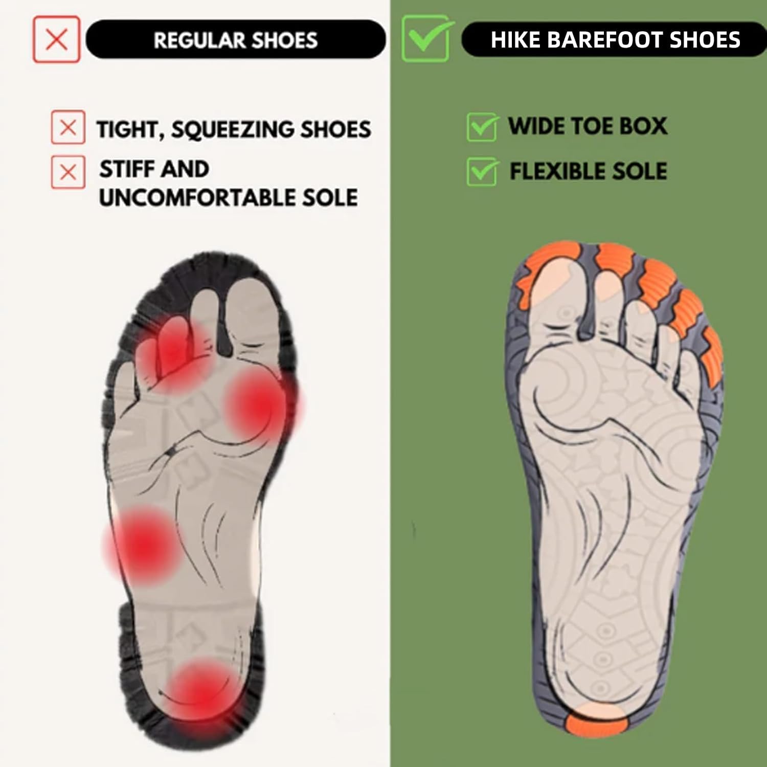 Hike Barefoot Shoes Womens Mens Footwear for Walking,Barefoot Shoe with Wide Toe Box,Healthy & Non-Slip,Breathable Barefoot Vitality Water Shoes for Women,Beach Pool Swim Shoe for Men (Unisex) - Image 4