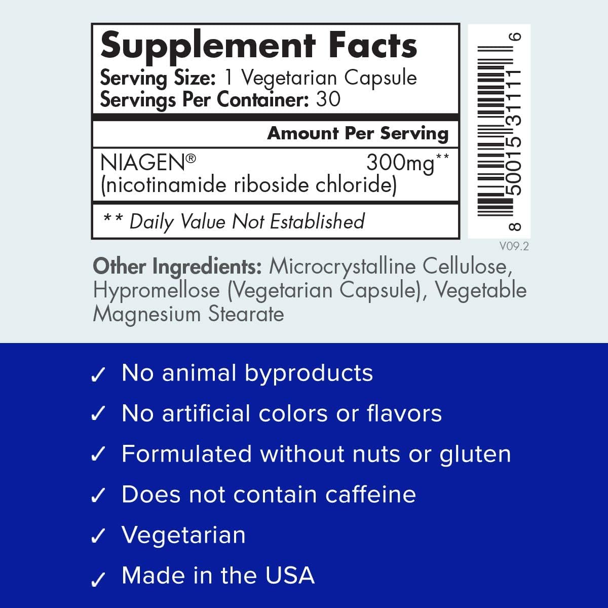 TRU NIAGEN Patented NAD+ Supplement for Anti Aging and Cell Regeneration, 300 mg Niagen, 30 Servings | Supports Cellular Energy, Brain, Muscle | Nicotinamide Riboside (NR) Take 1 Daily | 1 Bottle - Image 9