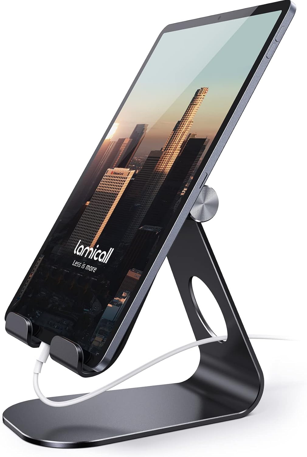 Lamicall Tablet Stand Adjustable, Tablet Holder : Desktop Tablet Accessories Holder Dock Compatible with 4-13" Tablet Such as iPad Pro 11, 9.7, 10.5, Air Mini 2 3 4, Kindle, Nexus, E-Reader, Black - Image 2