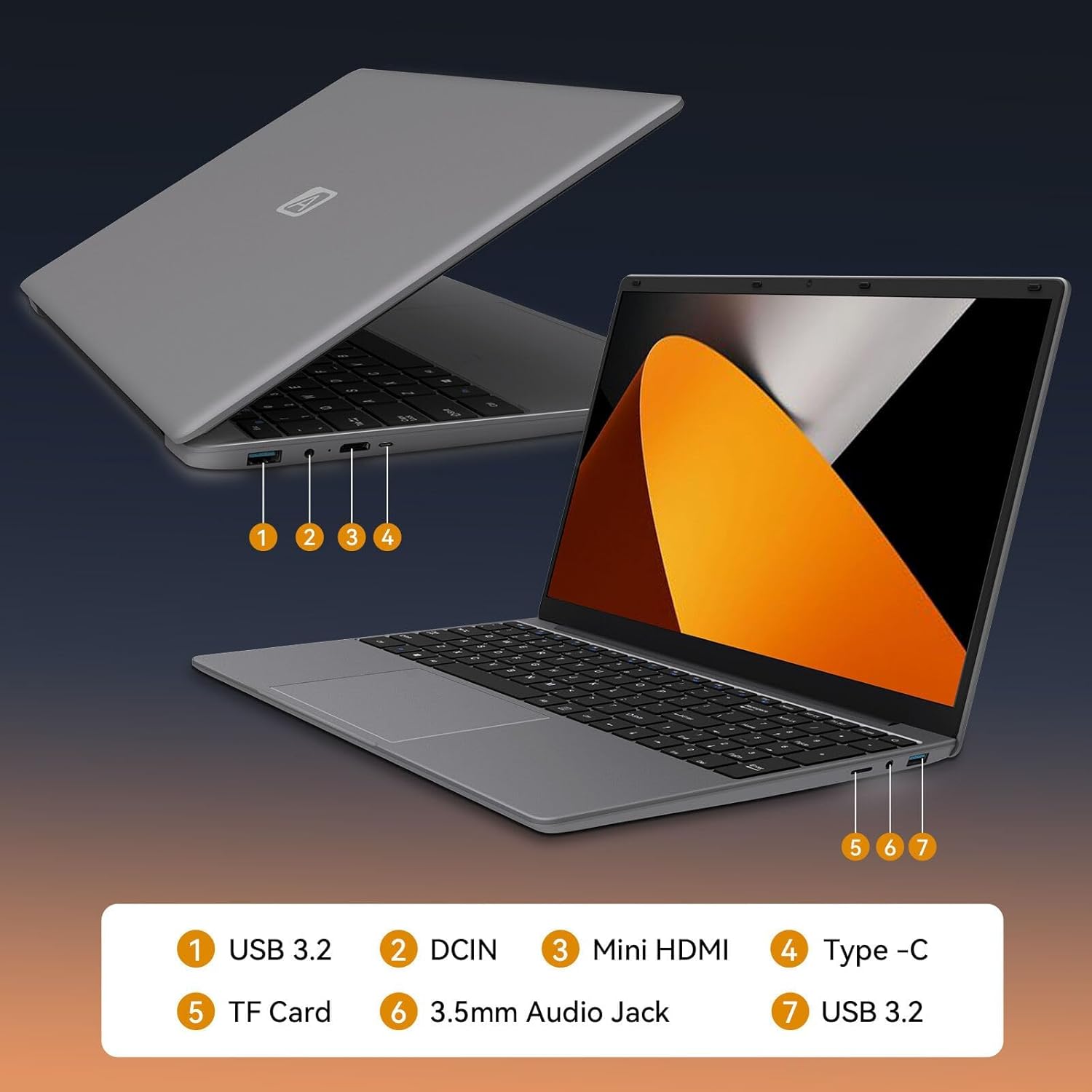 Laptop Computer 15.6'' HD Display, Intel UHD Graphics, Intel Celeron N5095 4-Core Processor, 12GB RAM, 512GB SSD up to Expandable 1TB, WiFi, 180°Open Angle, Windows 11 Laptop, Gray - Image 8