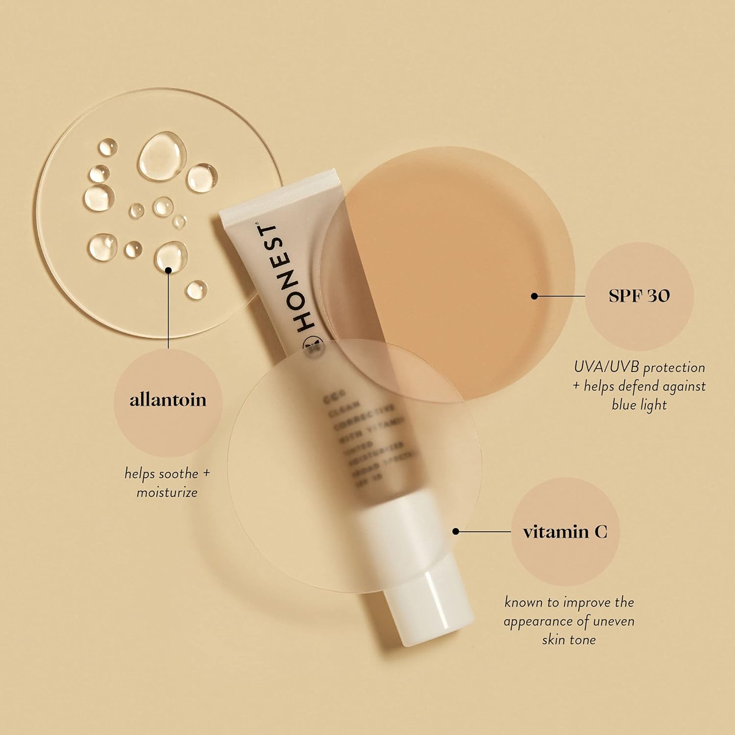 Honest Beauty CCC Clean Corrective with Vitamin C Tinted Moisturizer | Mineral SPF 30 | Vegan + Cruelty Free | Alabaster Fair Light, 1 fl oz - Image 5
