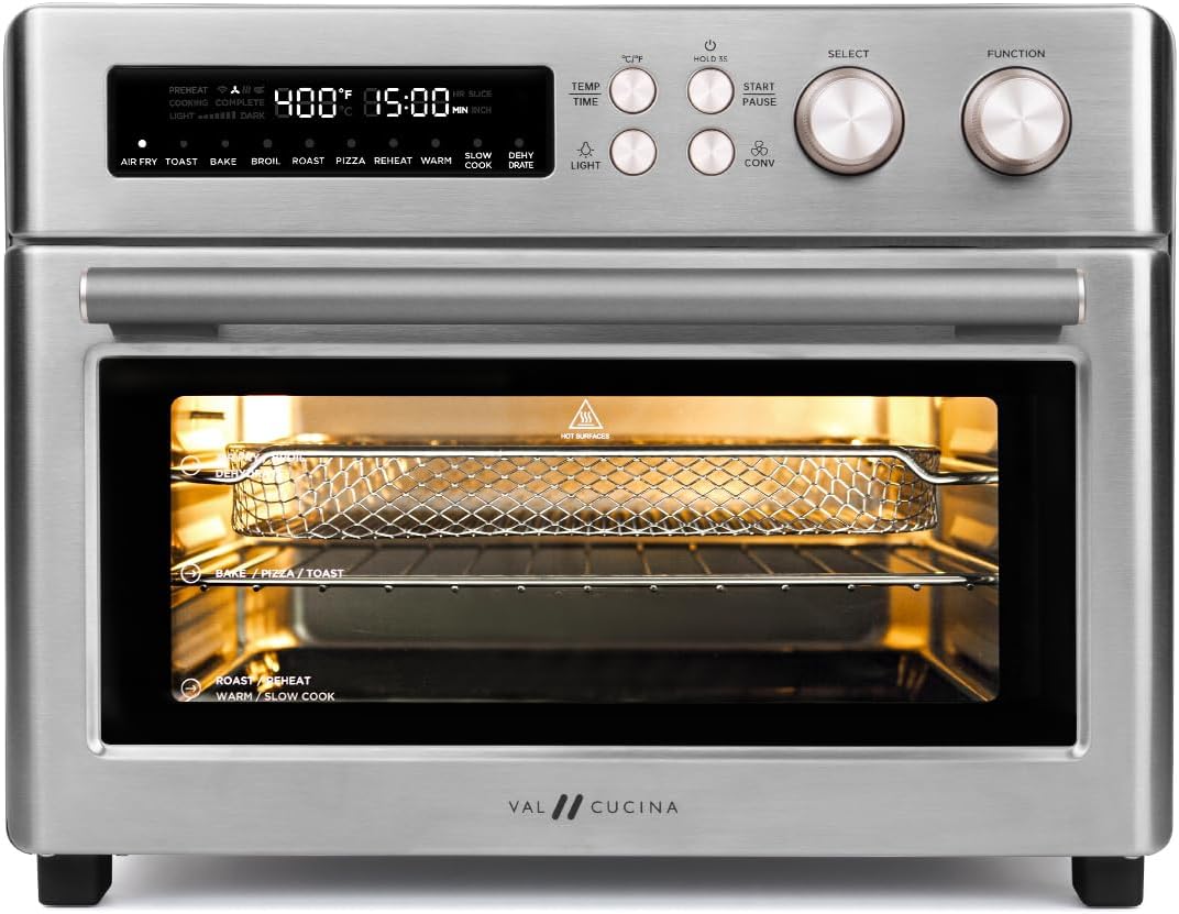 Infrared Heating Air Fryer Toaster Oven, Extra Large Countertop Convection Oven 10-in-1 Combo, 6-Slice Toast, Enamel Baking Pan Easy Clean with Recipe Book, Brushed Stainless Steel Finish - Image 2