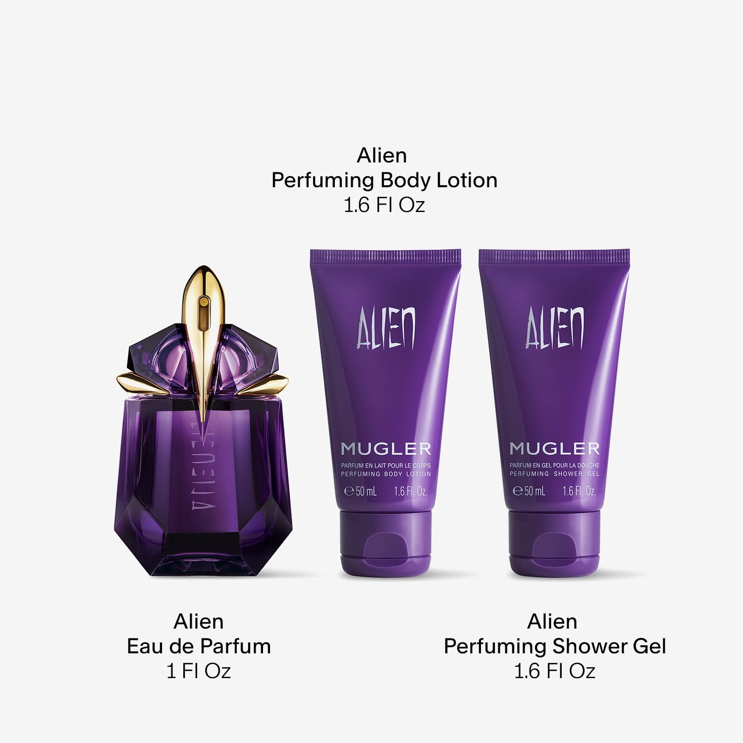 Mugler Alien Eau de Parfum - Women's Fragrance Set ($135 Value) - Floral & Woody - With Jasmine, Wood, and Amber - Long Lasting Perfume - Perfume, 1 Fl Oz, 1.6 Fl Oz Body Lotion, 1.6 Fl Oz Shower Gel - Image 3