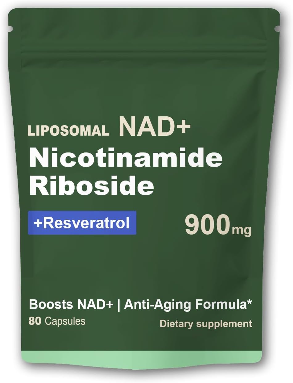 Liposomal NAD Supplement with NAD Nicotinamide Riboside Resveratrol 900 MG, Boost NAD+ for Cellular Health, Anti-Aging, Energy, Focus - 80 Capsules - Image 2