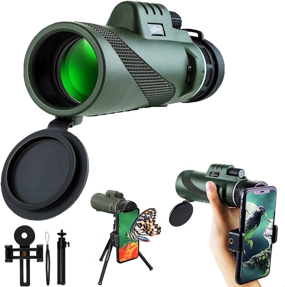 12x50 High Power Monocular Telescope with Smartphone Adapter Tripod Travel Bag, Larger Vision Waterproof Monoculars with BAK4 Prism & FMC Lens,for Bird Watching Hunting Hiking Camping - Image 2