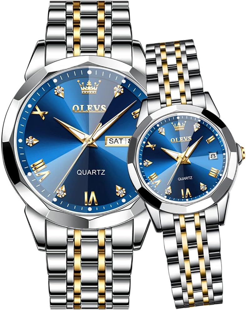 OLEVS Couple Watch His and Her Set Watches Business Analog Quartz Men and Women Watches Stainless Steel Waterproof Luminous Date Wrist Watch - Image 8