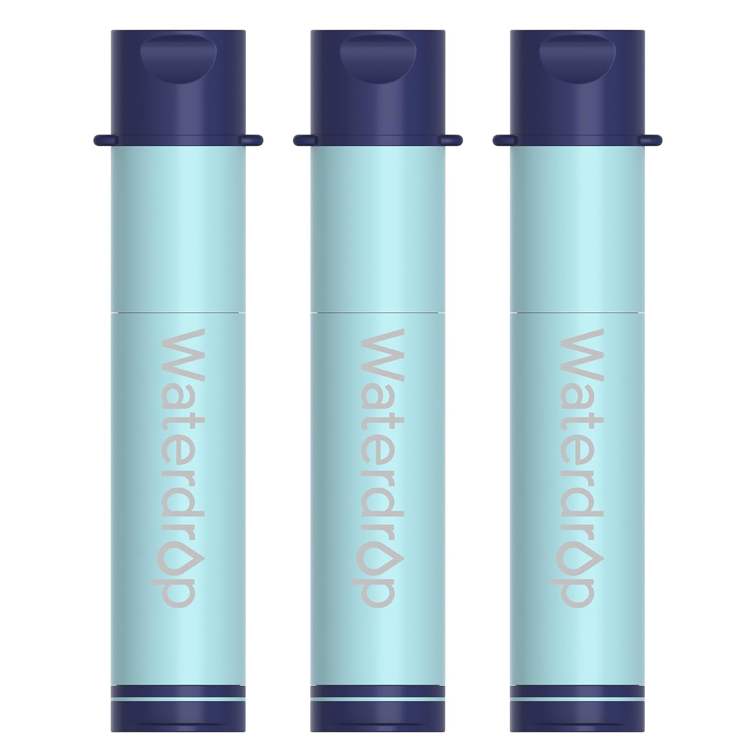 Waterdrop Water Filter Straw, Water Purifier Survival for Camping, Travel, Backpacking and Emergency Preparedness, Water Filtration System Survival, 3 Pack, Light Blue - Image 2