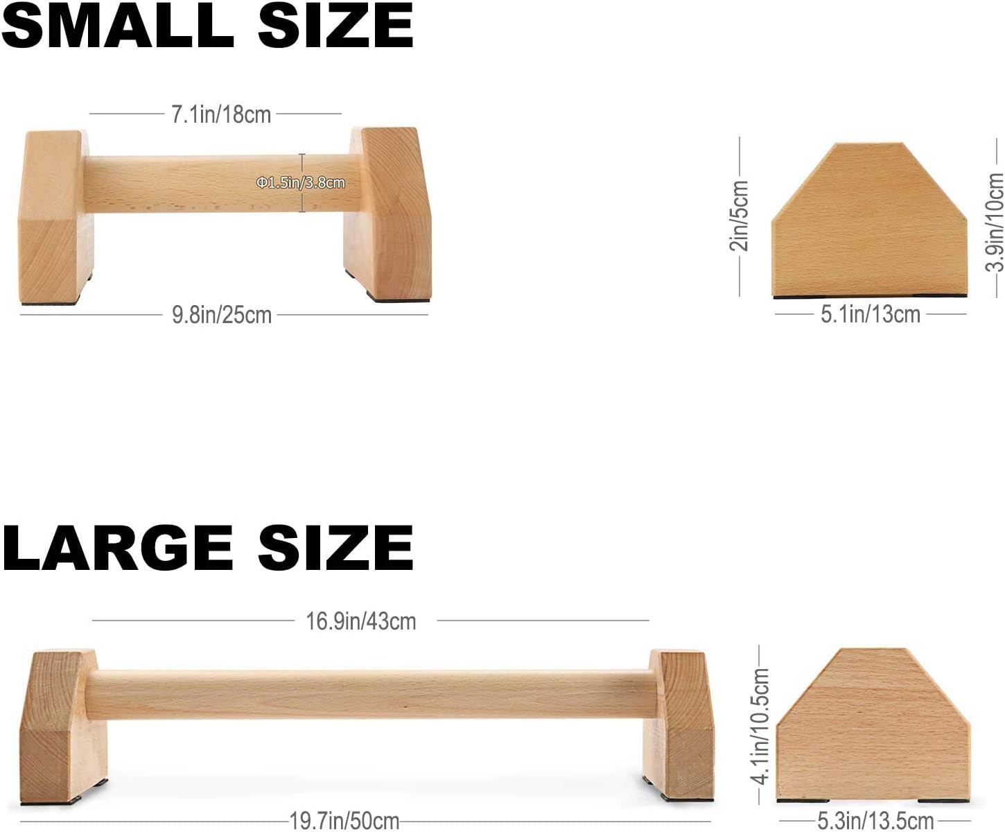 Pushup Stands - Wooden Push Up Bars Gym Gear Equipment with Anti-Slid Mat Workout Solid Exercise Women Men Portable Fitness - Image 6