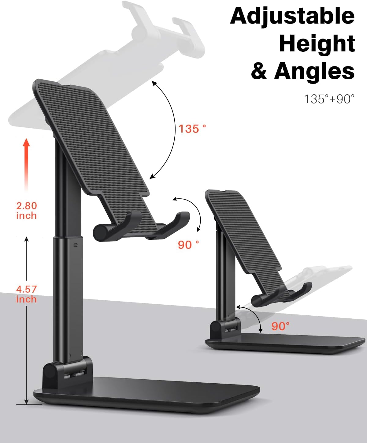 Anozer Tablet Stand Foldable & Adjustable, Portable Monitor Stand 5.55 * 3.94" Wide, Fit for iPad Holder Stand Compatible with iPad Pro 11, 12.9/for iPad 10.9; Surface Pro; Portable Monitor 4.7-15.6" - Image 5