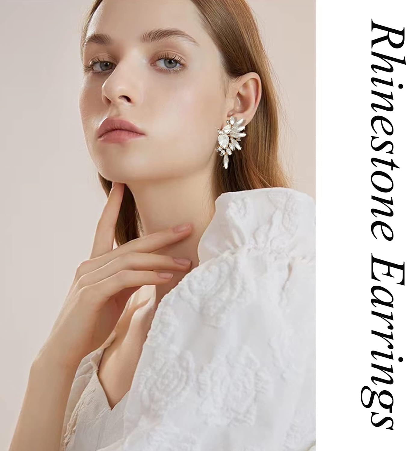 Vintage Rhinestone Statement Earrings for Women Fashion Bling Colorful Crystal Cluster Drop Dangle Earrings - Image 4