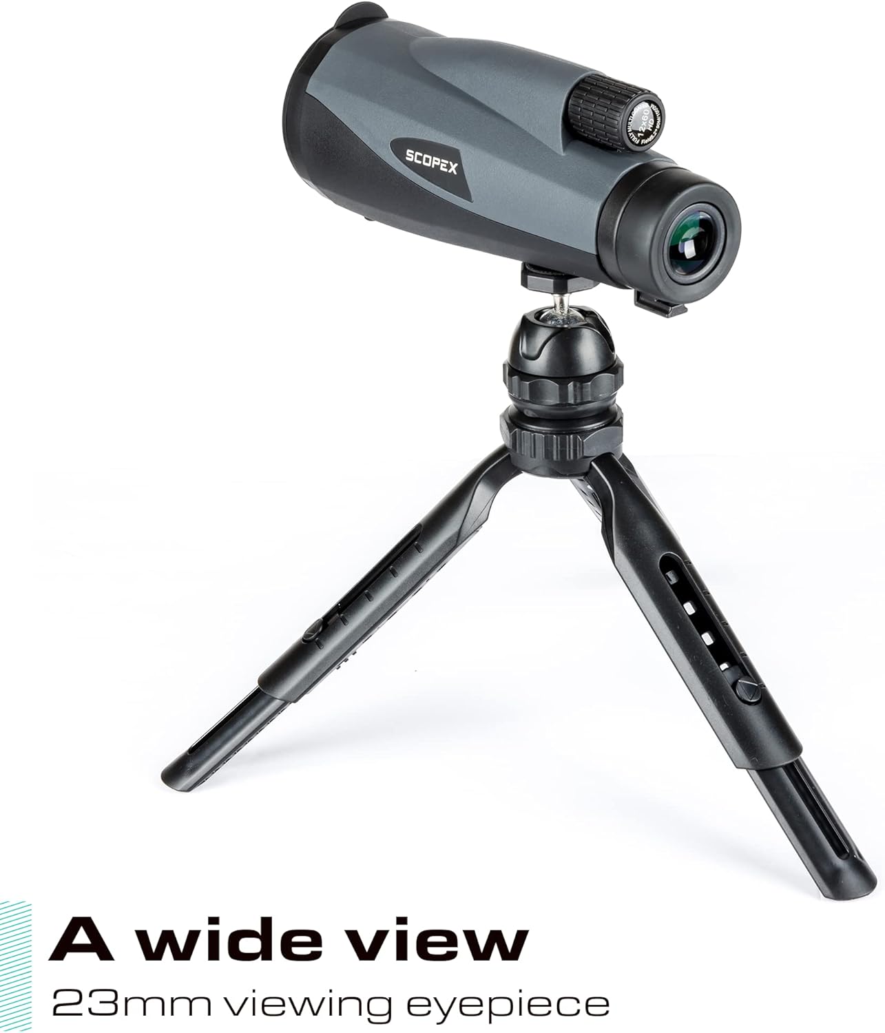 Scopex 12x60 HD Monocular Telescope, Patented Smartphone Adapter, Strong Tripod, Extra-Large Eyepiece, Waterproof. - Image 4