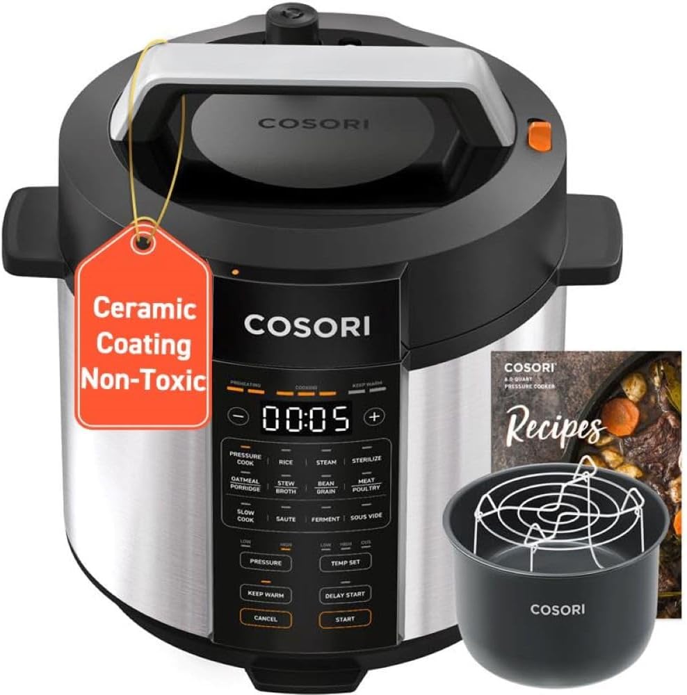 COSORI Pressure Cooker Electric 6 qt, 9-in-1 Instant Multi Kitchen Appliances, Safer Venting Design, Rice Cooker, Slow Cooking Pot, Sous Vide, Saute Pot, 1100W, Stainless Steel - Image 2