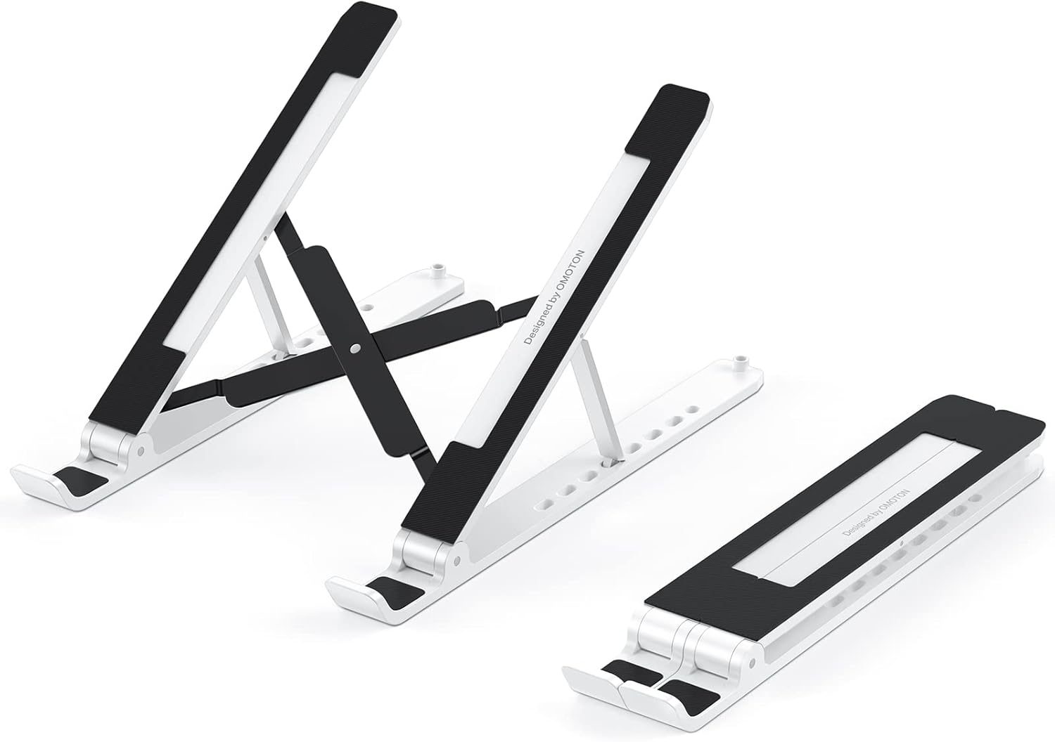 OMOTON Portable Laptop Stand, Laptop Stand for Desk Ergonomic 7-Levels Angles Adjustable Computer Stand, ABS Laptop Riser Holder Compatible with All Laptops and iPad(10-15.6") - Image 8