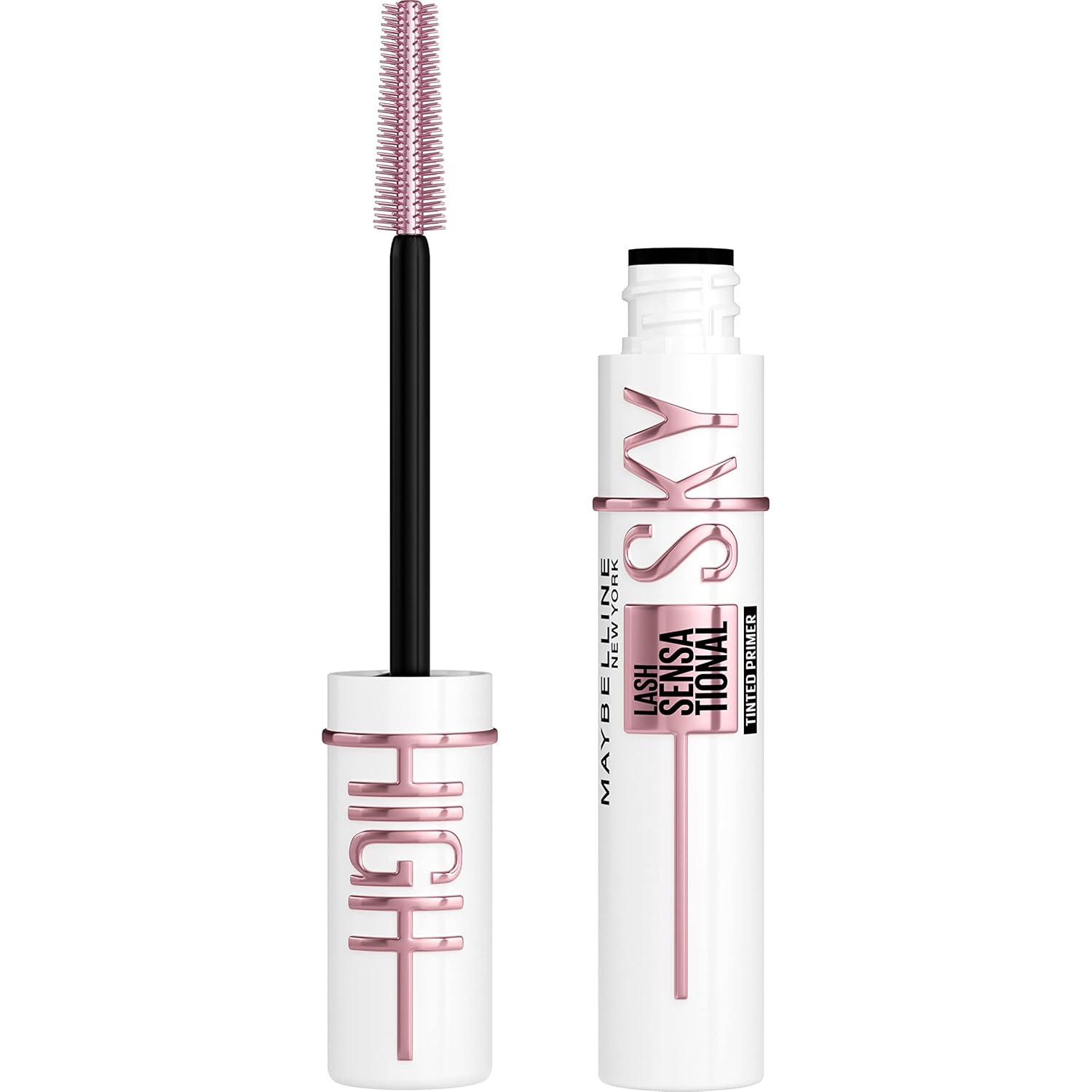 Maybelline Lash Sensational Sky High Serum Infused Lash Primer for Mascara, Lengthening, Thickening, Tinted and Washable Formula, Soft Black, 1 Count - Image 2