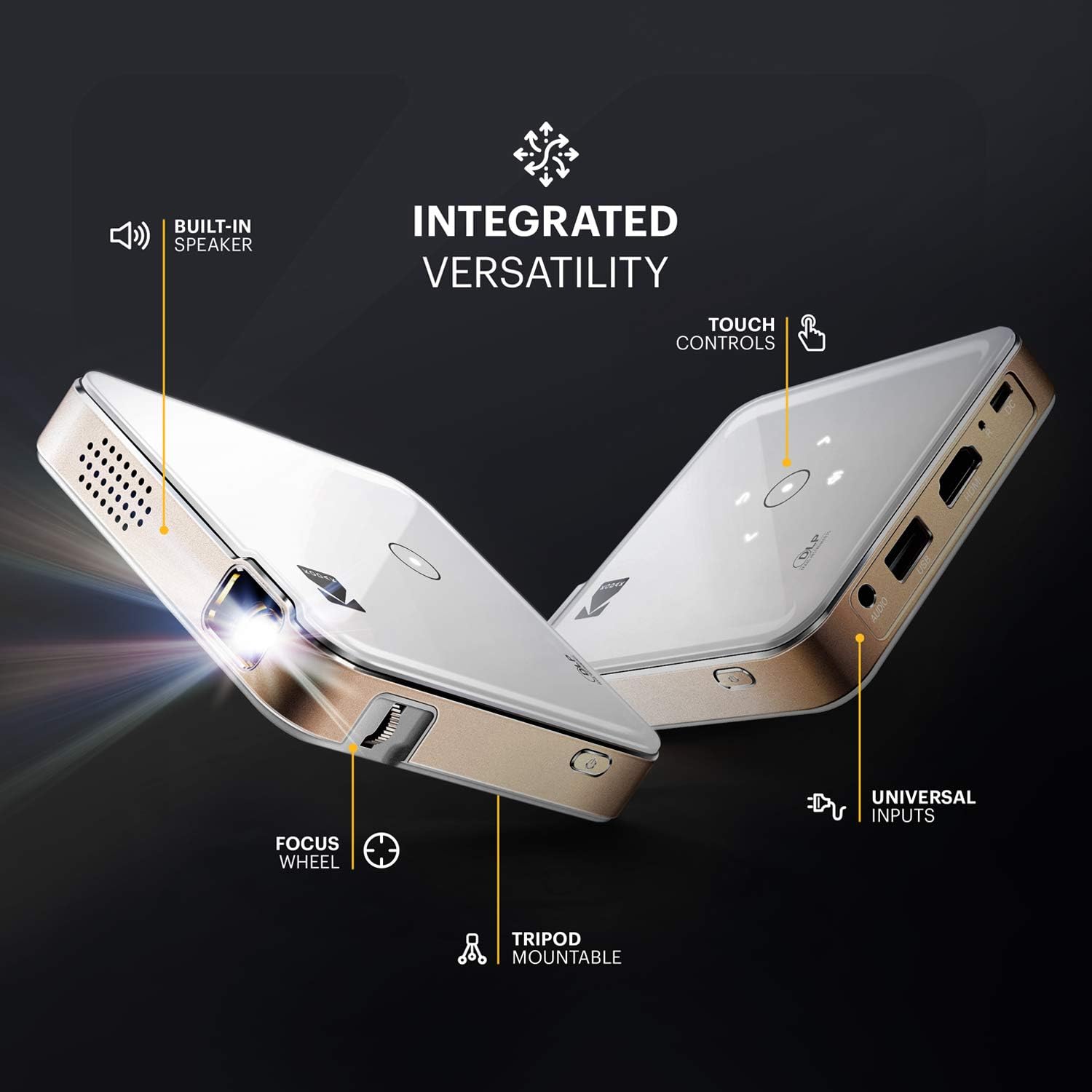 KODAK Luma 150 Ultra Mini Pocket Pico Projector - Built in Rechargeable Battery & Speaker, 1080P Support Portable Wireless LED DLP Movie & Video Travel Projector, connects to iPhone and Android - Image 3
