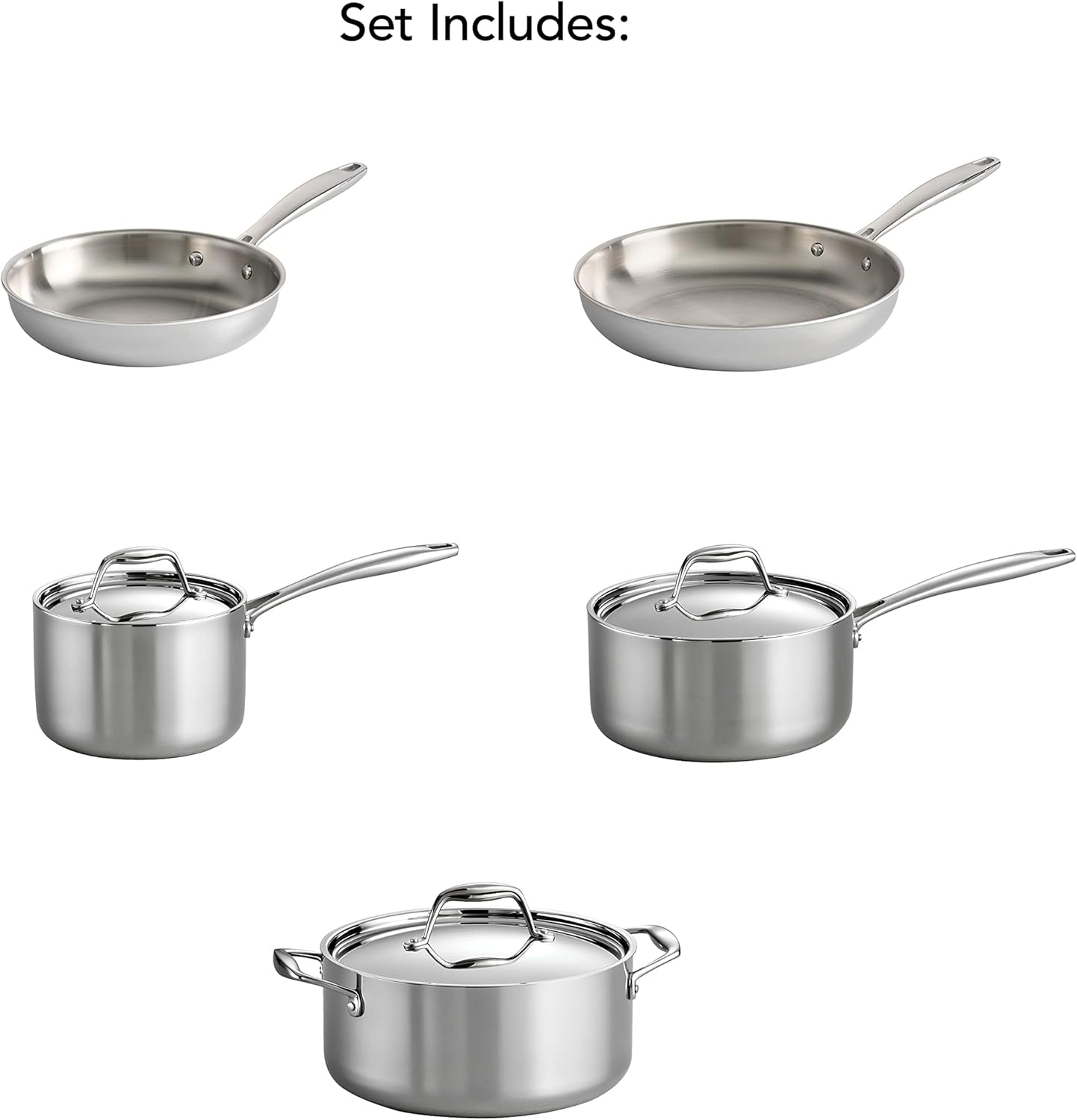 Tramontina Tri-Ply Clad Stainless Steel 8-Piece Cookware Set with Lids, Pots and Pans Kitchen Set, Induction-Ready, Dishwasher-Safe, NSF-Certified, Made in Brazil - Image 9