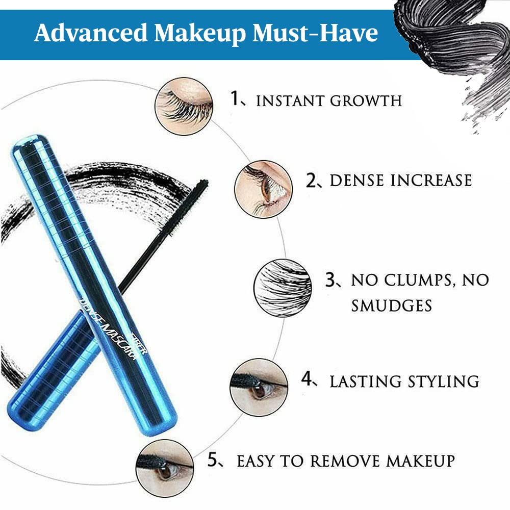 Mascara for Older Women Over 50+, Mascara for Seniors with Thinning Lashes, Lengthening & Volumizing Waterproof Mascara for Older Mature Women Sensitive Eyes (2 PCS) - Image 6