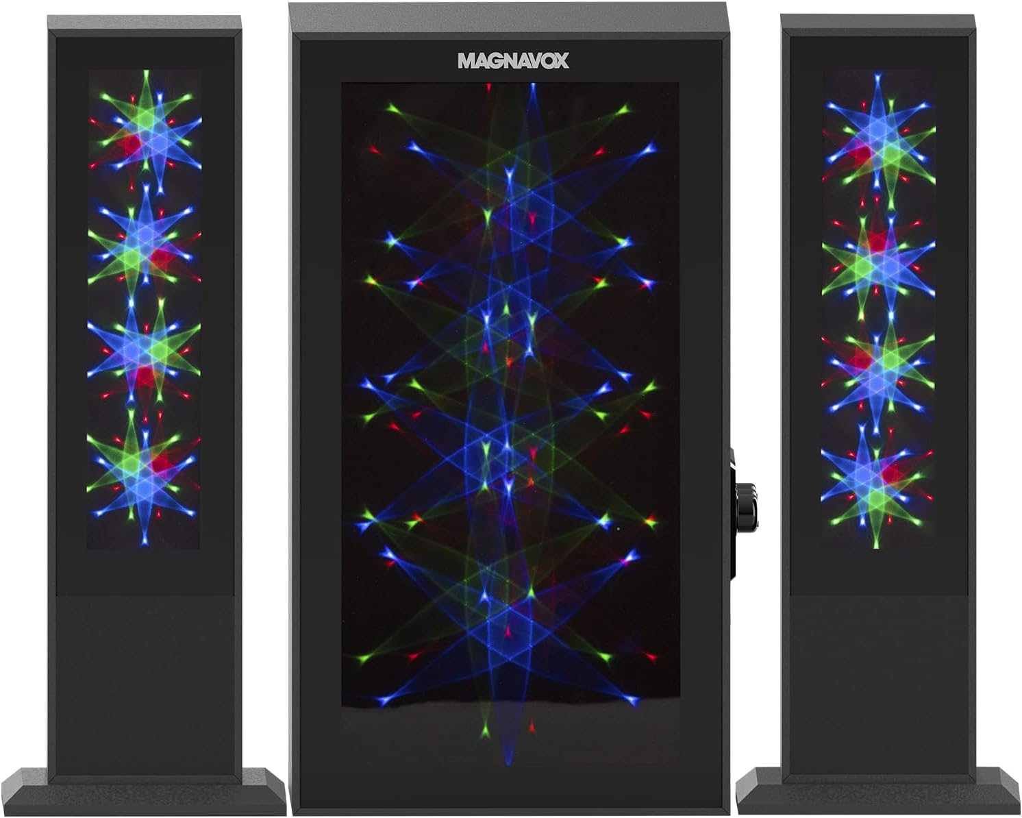 Magnavox MHT990 2.1 Home Entertainment System with Bluetooth Wireless Technology and Color Changing Lights in Black | AUX Port | Subwoofer with 2 Speakers | Pulsing Lights | - Image 9
