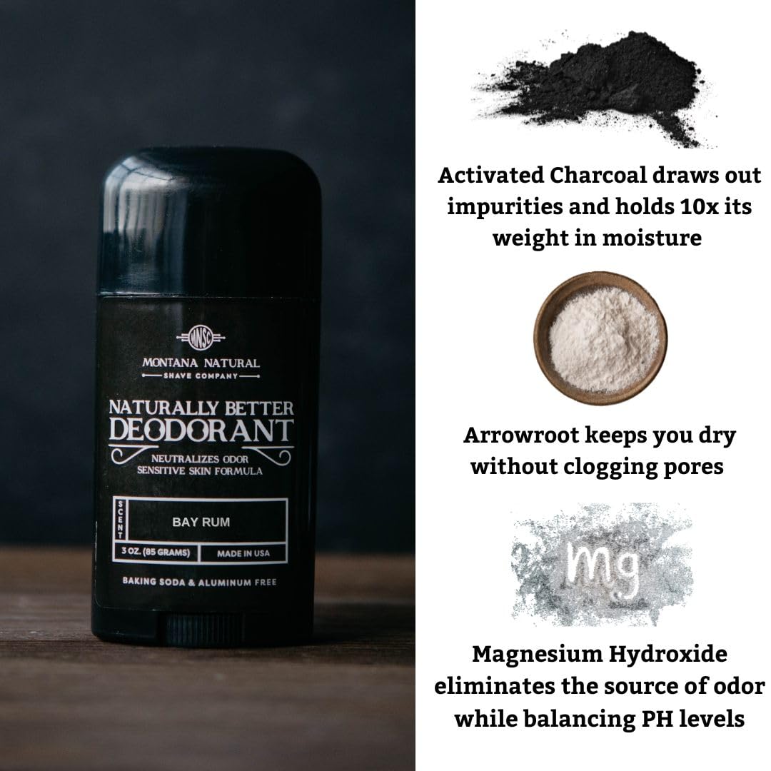 MNSC Bay Rum Naturally Better Deodorant - Magnesium and Activated Charcoal - Sensitive Skin Formula, Aluminum-Free, Baking Soda-Free, All-Natural, Plant-Derived, Made in USA - Image 4