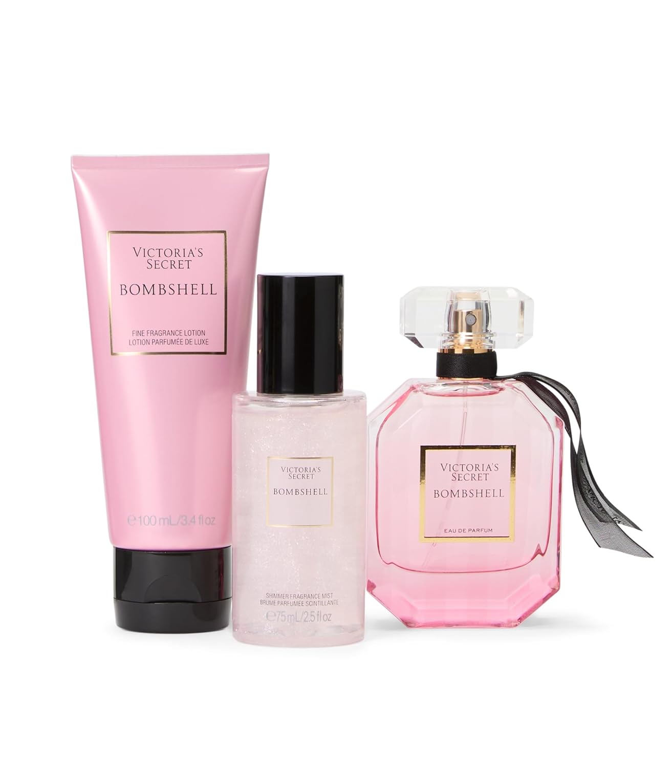 Victoria's Secret Bombshell 3 Piece Luxe Fragrance Gift Set: 1.7 oz. Eau de Parfum, Travel Lotion & Shimmer Mist - Image 4