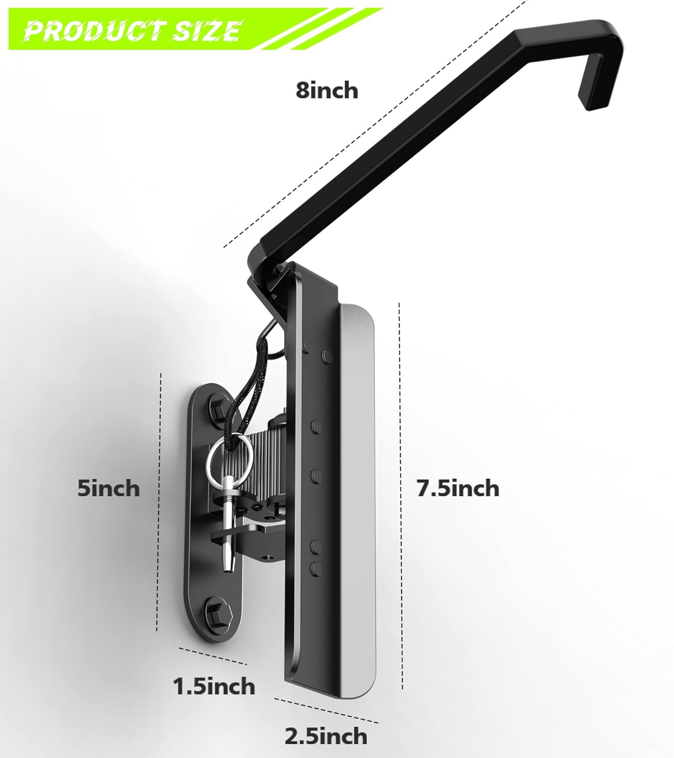 Swivel Bike Wall Mount, Vertical Bicycle Rack for Garage, Wall Mounted Bike Hanger Hook, Hanging Bike Storage Garage Organization, Black - Image 3