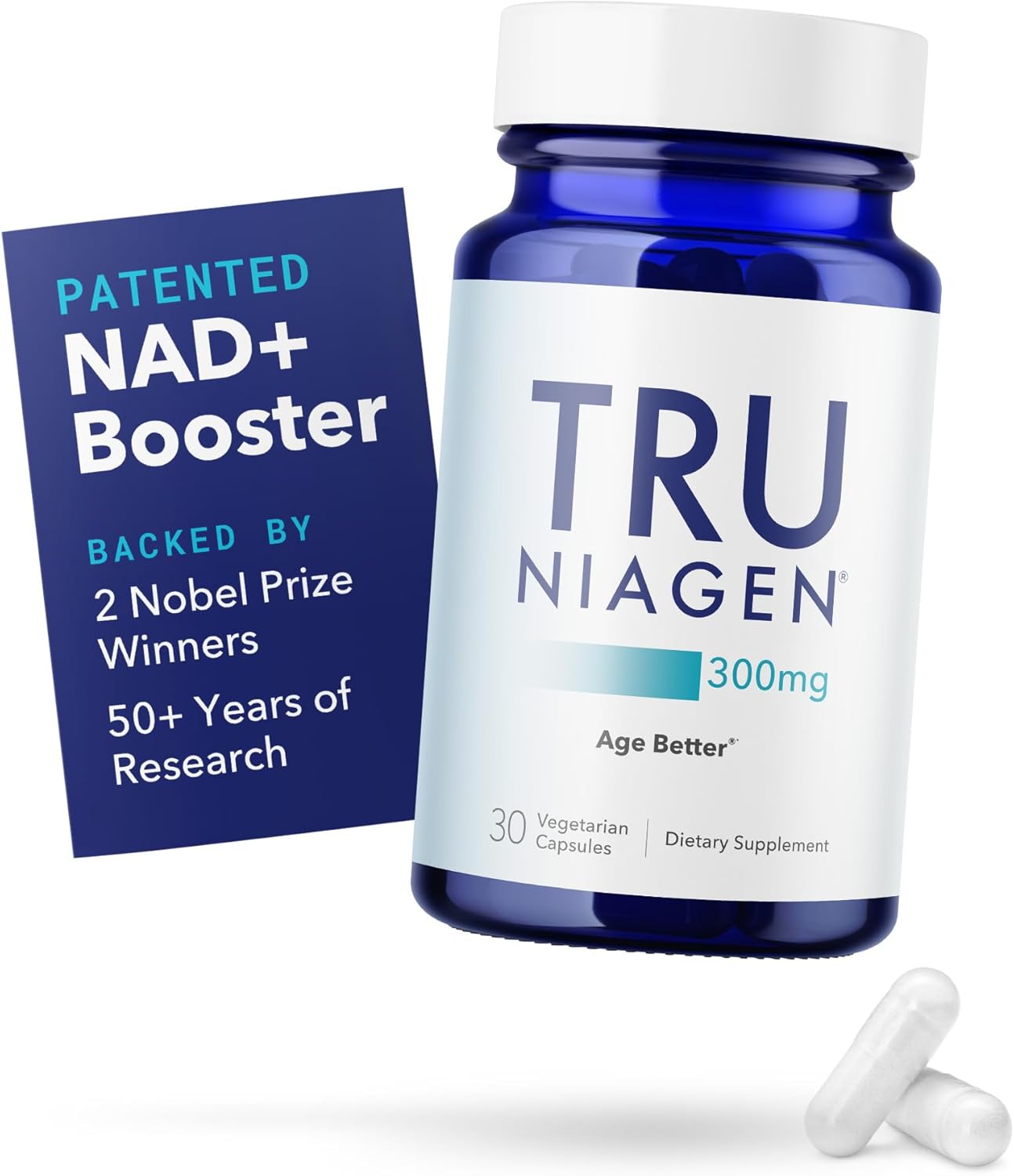 TRU NIAGEN Patented NAD+ Supplement for Anti Aging and Cell Regeneration, 300 mg Niagen, 30 Servings | Supports Cellular Energy, Brain, Muscle | Nicotinamide Riboside (NR) Take 1 Daily | 1 Bottle - Image 2