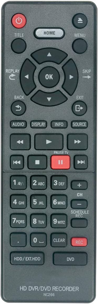 NC266UH NC266 Replacement Remote Control Applicable for Magnavox HD DVR DVD Recorder MDR868H MDR868H/F7 MDR865H MDR865H/F7 MDR867H MDR867H/F7 MDR515H/F7 - Image 2
