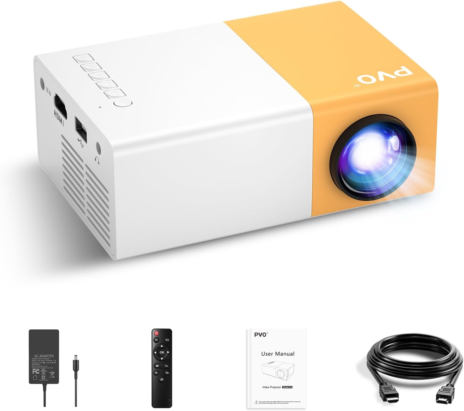 PVO Mini Projector Portable For Cartoon, Outdoor Video Projectors, LED Pico Movie-Projector for Home Theater, Kids Gift, Video Can Be Easily Mirrored Directly to The Projector Via Data Cable - Image 2
