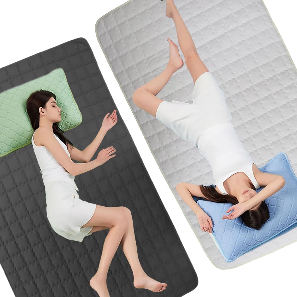 Grounding Anti-Slip Mat Pad,Grounding Sleep Sheet with 15ft, Silver Fiber Fabric Sleep Mats,Conductivity Design,Improve Sleep and Promote Wellness Grounding kit Set (Grey, 25 * 35in) - Image 8