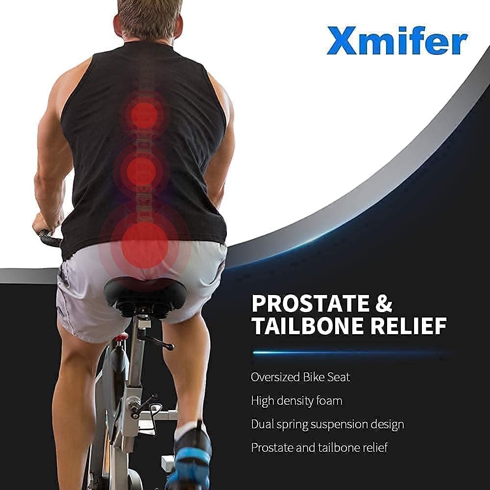 Xmifer Oversized Bike Seat, Comfortable Bike Seat - Universal Replacement Bicycle Saddle - Waterproof Leather Bicycle Seat with Extra Padded Memory Foam - Bicycle Seat for Men/Women - Image 8