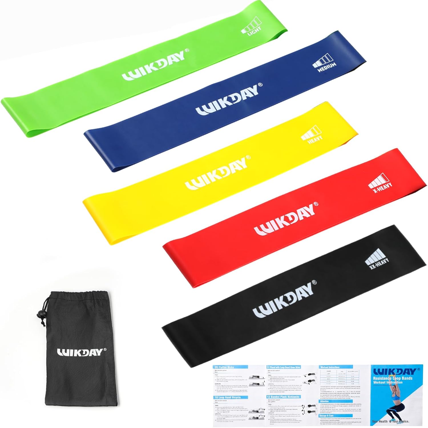 Resistance Bands for Working Out Exercise Loop Bands Workout Bands Set for Men Women Body Stretching, Crossfit Training, Home Workout, Physical Therapy, Booty Legs, Set of 5 - Image 2