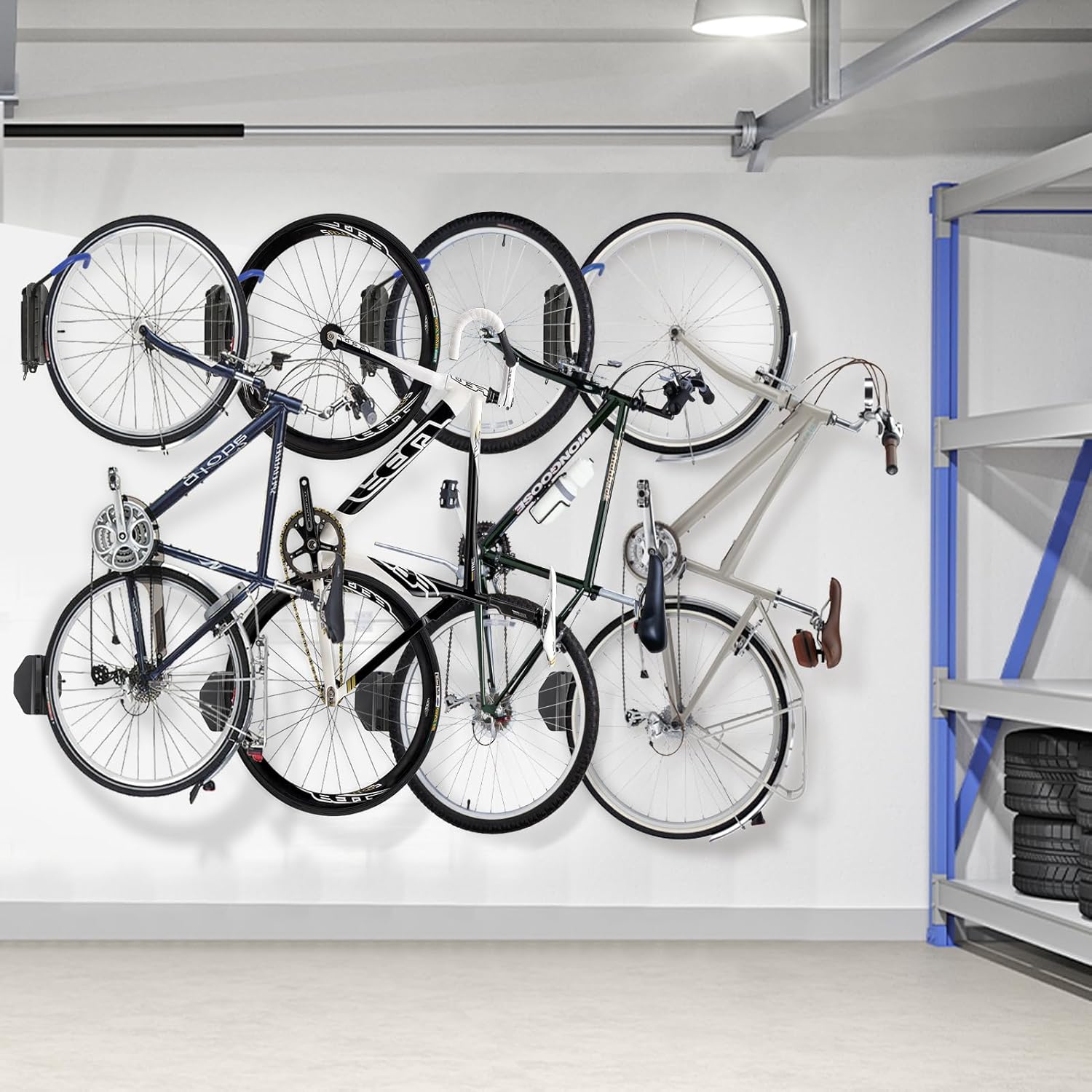 Bike Wall Mount, Swivel Bike Rack Garage, Space-Saving Bike Hooks & Hangers for Garage, Vertical Garage Bike Rack Wall Mount for Storage, Bike Hanger Can Hold Up to 70 Lbs Blue (2 Pack) - Image 7