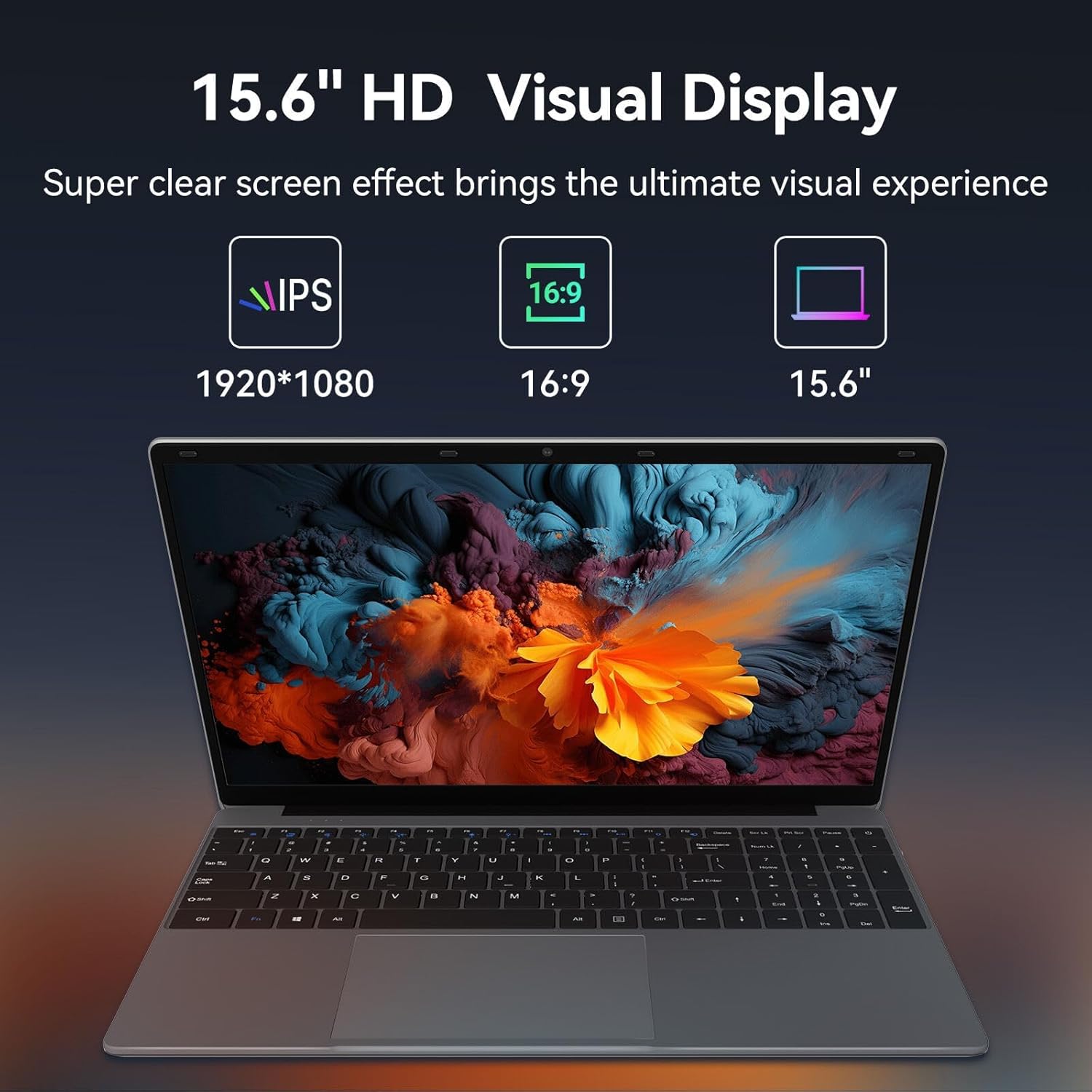 Laptop Computer 15.6'' HD Display, Intel UHD Graphics, Intel Celeron N5095 4-Core Processor, 12GB RAM, 512GB SSD up to Expandable 1TB, WiFi, 180°Open Angle, Windows 11 Laptop, Gray - Image 6