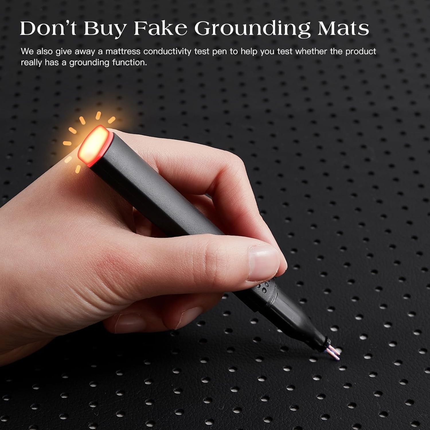 Grounding Mat for Bed, Earth Connected Mattress Cover Grounding Pad Grounded Kit, Grounded Cord Included, Black (Queen 27"x60") - Image 6