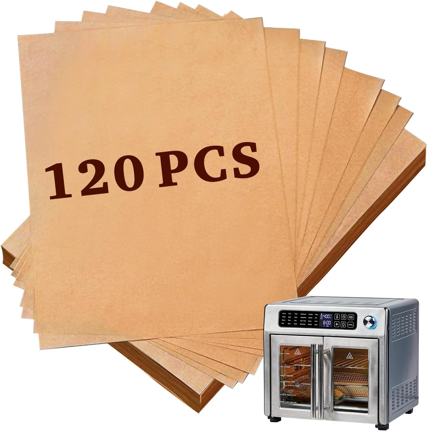 120 Pcs Air Fryer Liners Disposable Compatible with Emeril Lagasse 26 QT French Door 360 Air Fryer, 10''x11'' Airfryer Paper Liners Air Fryer Sheets for Emeril Lagasse Air Fryer Accessories - Image 2