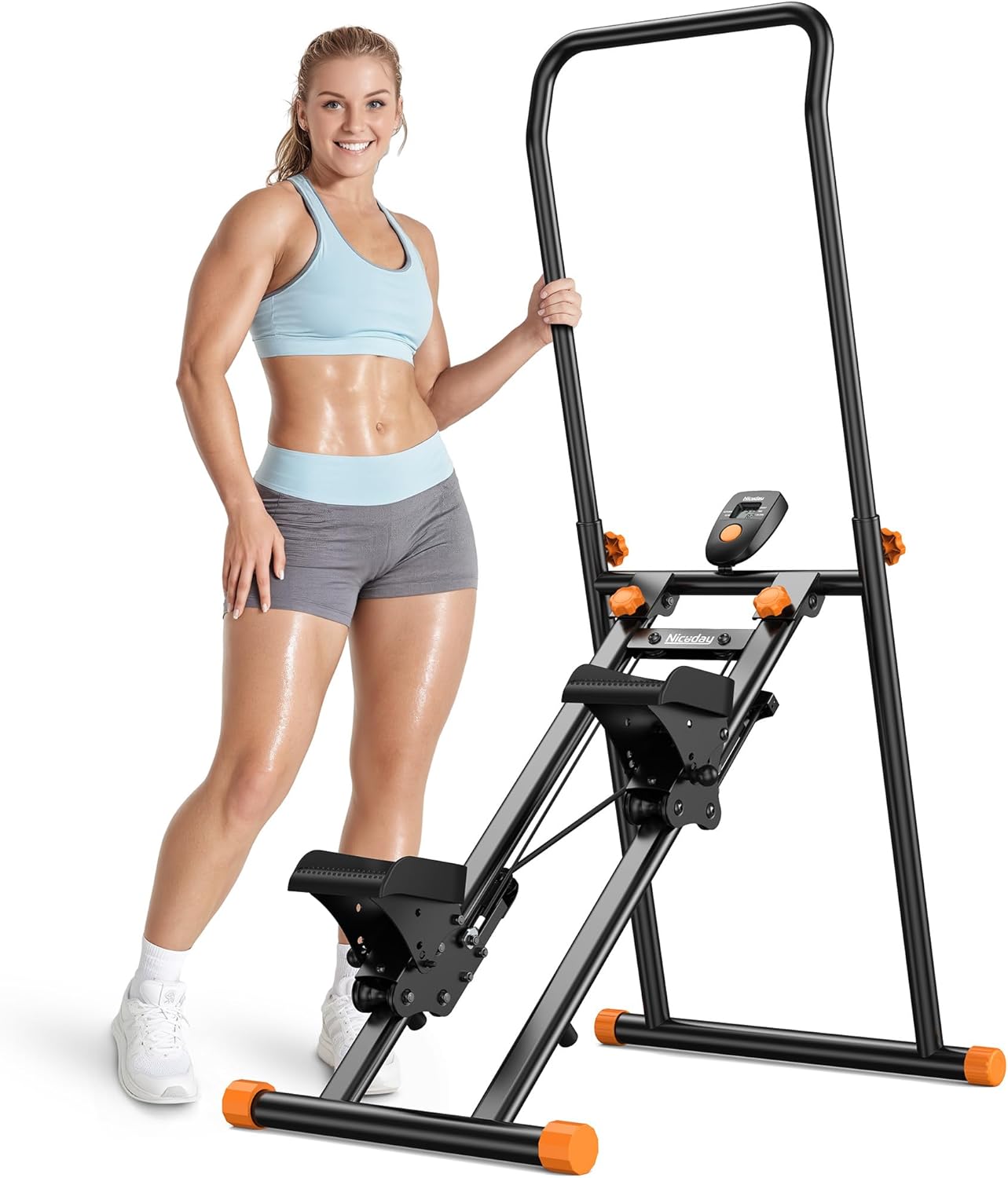 Niceday Stepper Machine for Home, Stair Climber with Extended 18IN Stride Length, Vertical Climber with Adjustable Handlebar & Pedals, Foldable Climber Workout Machine, 300LBS Loading Capacity - Image 2
