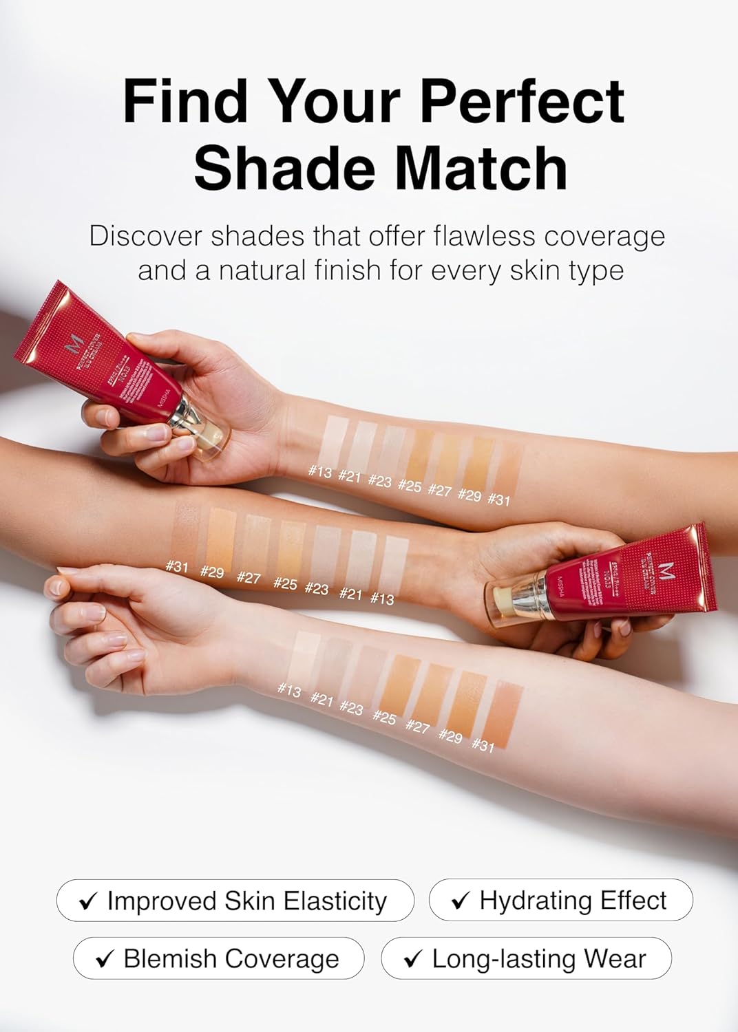 MISSHA M Perfect Cover BB Cream No.21 Light Beige - Light with Cool Undertone SPF 42 PA +++1.69 Fl Oz - Tinted Moisturizer for face with SPF - Image 7