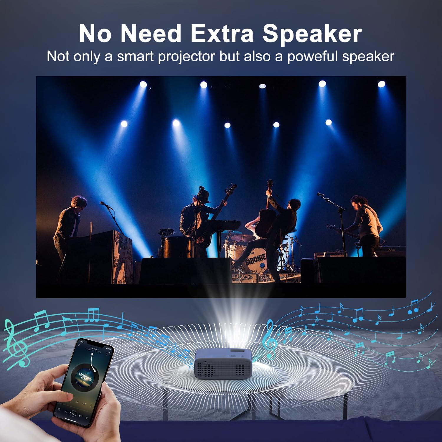 TMY Projector with WiFi and Bluetooth, Native 1080P Mini Projector, Portable Projector wirh 50% Zoom, Compatible with TV Stick/Phone/PC/DVD/HDMI/USB/TF, Movie Projector for Home Bedroom - Image 8