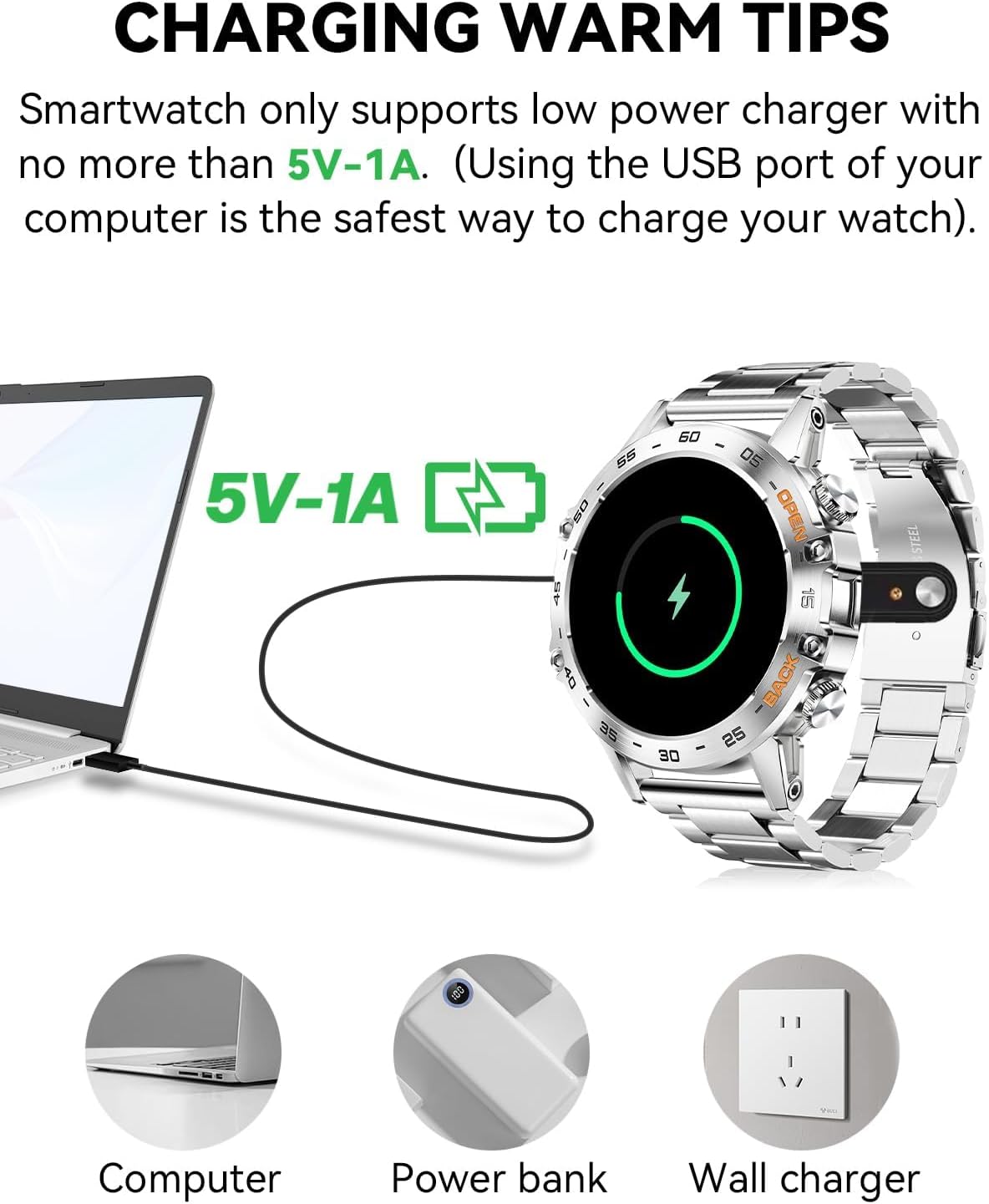 Military Smart Watches for Men(Answer/Make Call), Tactical Smartwatch for Android iOS, 400mAh Battery/Sports Tracking/Health/Sleep Monitoring - Image 7