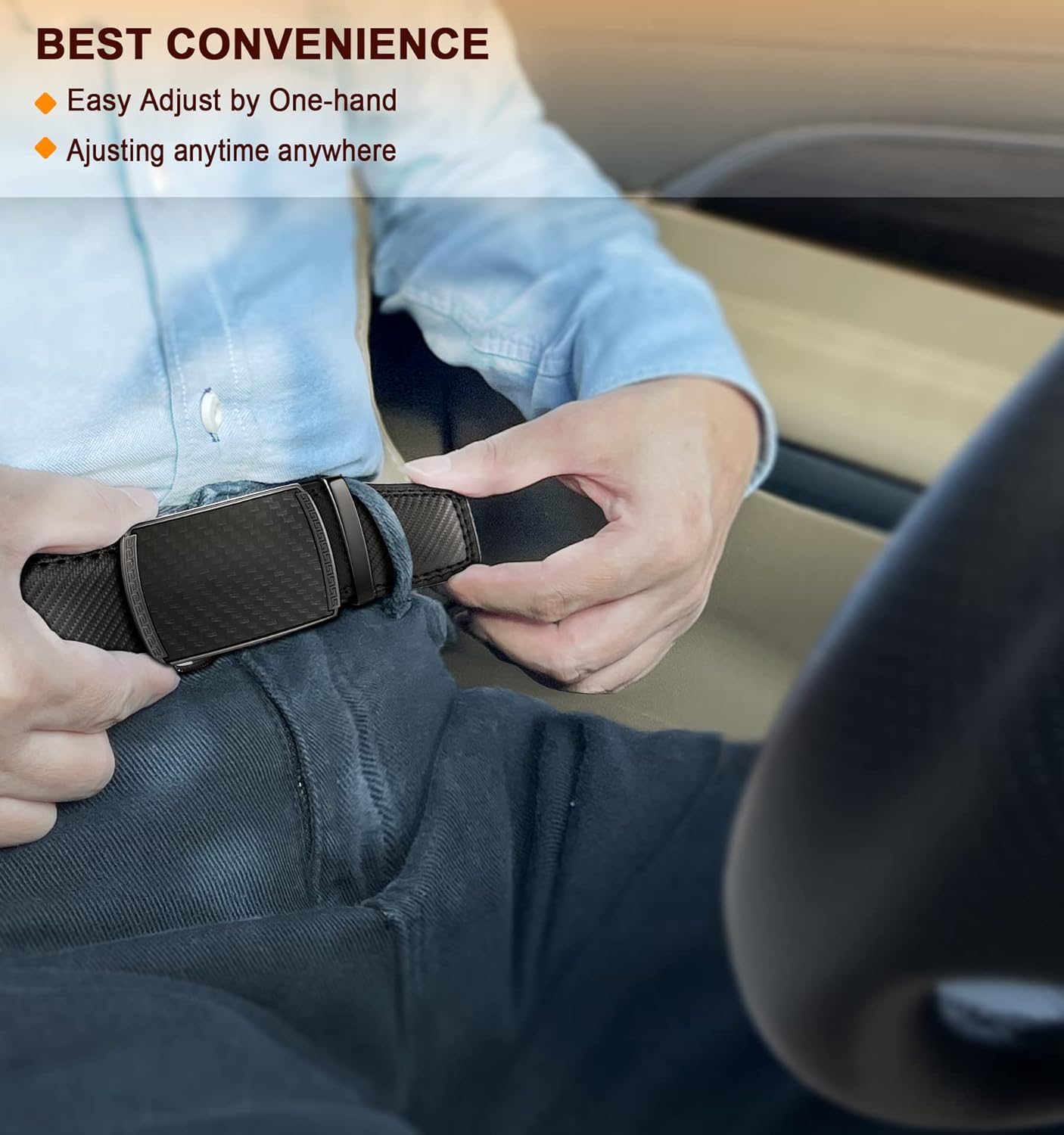 BULLIANT Men's Belt,Slide Ratchet Belt For Gift Men Dress Pant Shirt Oxfords,Trim To Fit - Image 8