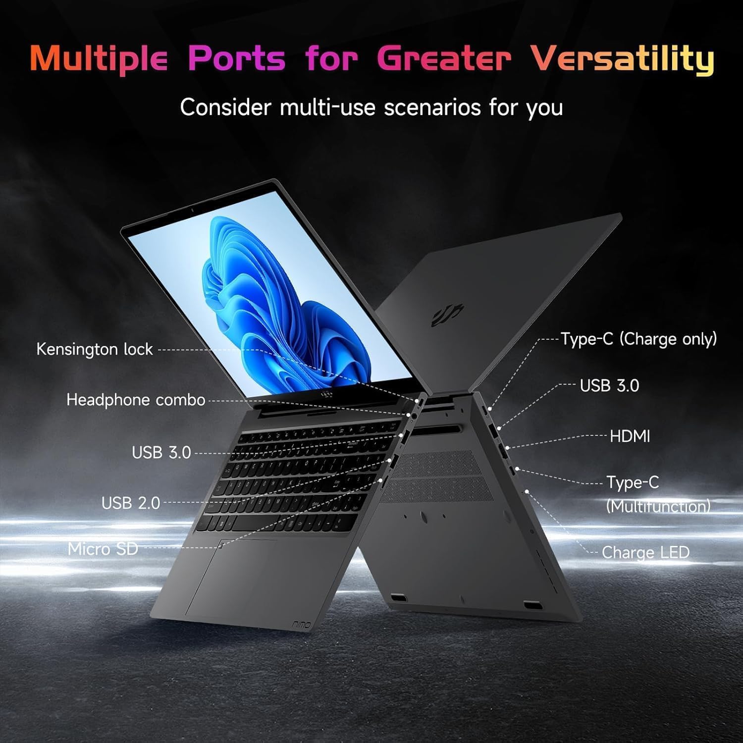 15.6 FHD IPS Laptop Computer Student, 16GB RAM 1TB SSD, 4-Cores Pentium N100 (Up to 3.4GHz), Backlit Keyboard, Fingerprint, 2 Years Warranty, Win 11 - Image 6