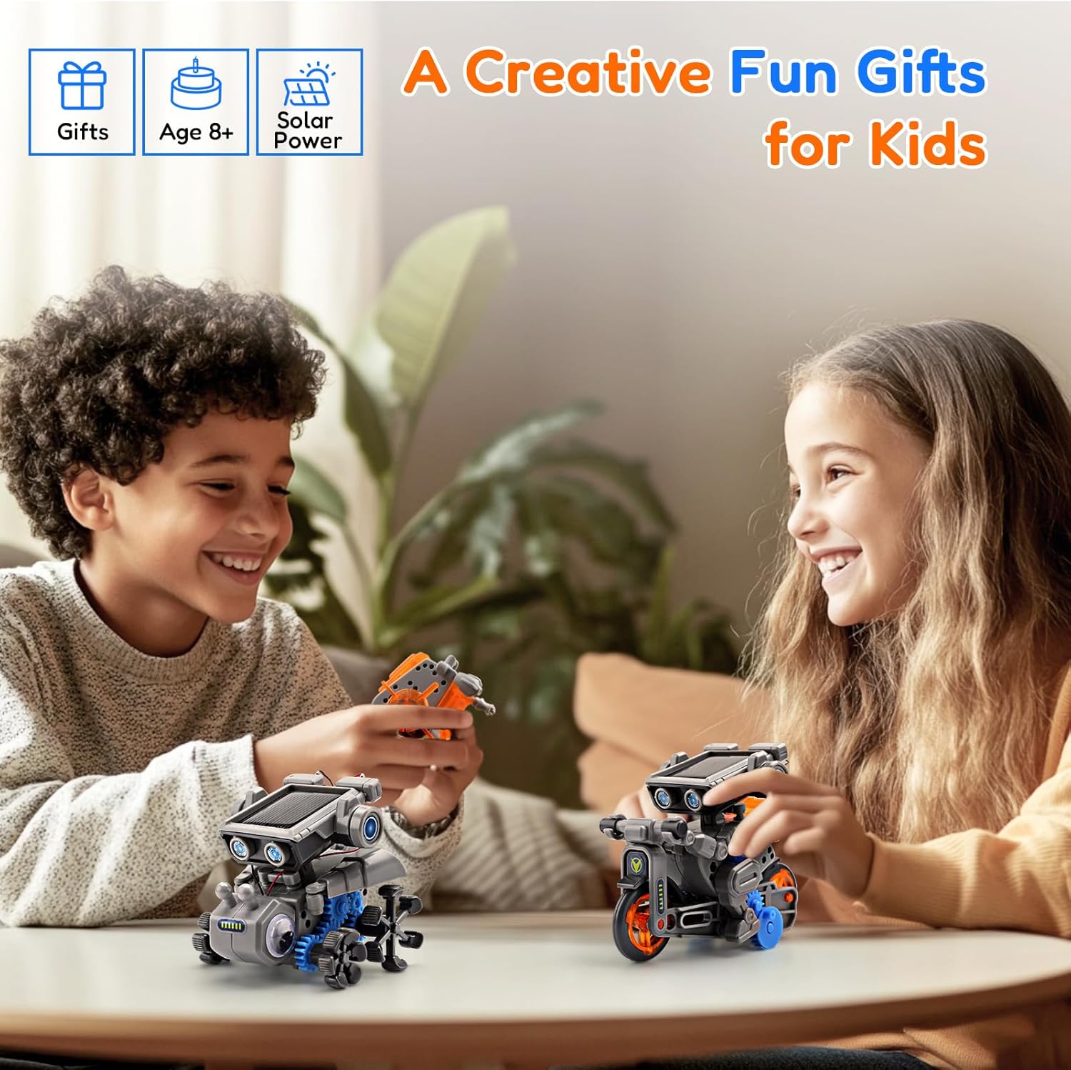 AoHu 15-in-1 STEM Solar Robot Toys, Solar and Battery Powered Dual Drive Motor, DIY Building Science Kits for Kids Age 8-12, Education Birthday Gifts for Boys Girls 8 9 10 11 12 Years Old - Image 7