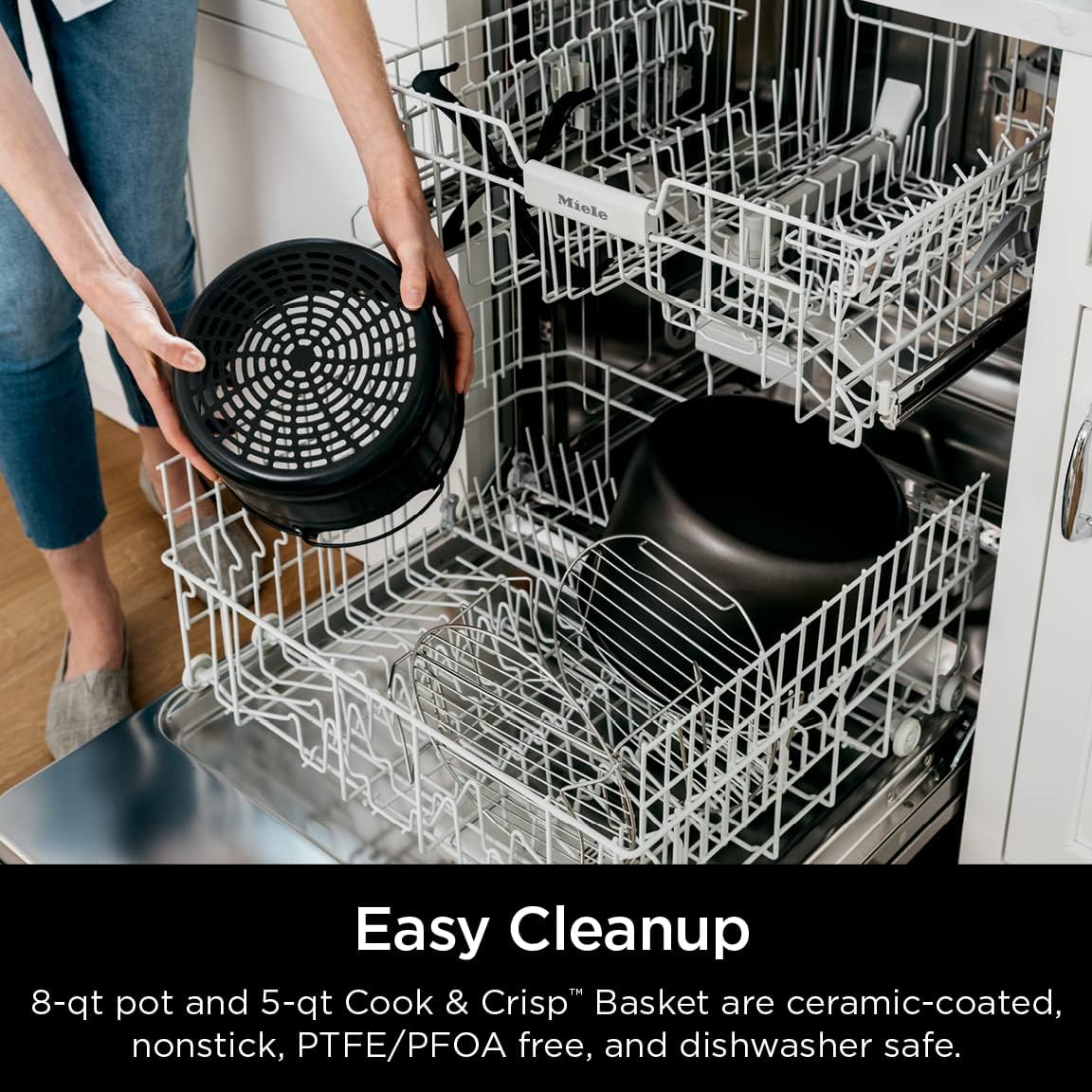Ninja FD401 LP3 Foodi 12-in-1 Deluxe XL 8 qt. Pressure Cooker & Air Fryer that Steams, Slow Cooks, Sears, Sautés, Dehydrates & More, with 5 qt. Crisper Basket, Reversible Rack & Recipe Book, Silver - Image 11