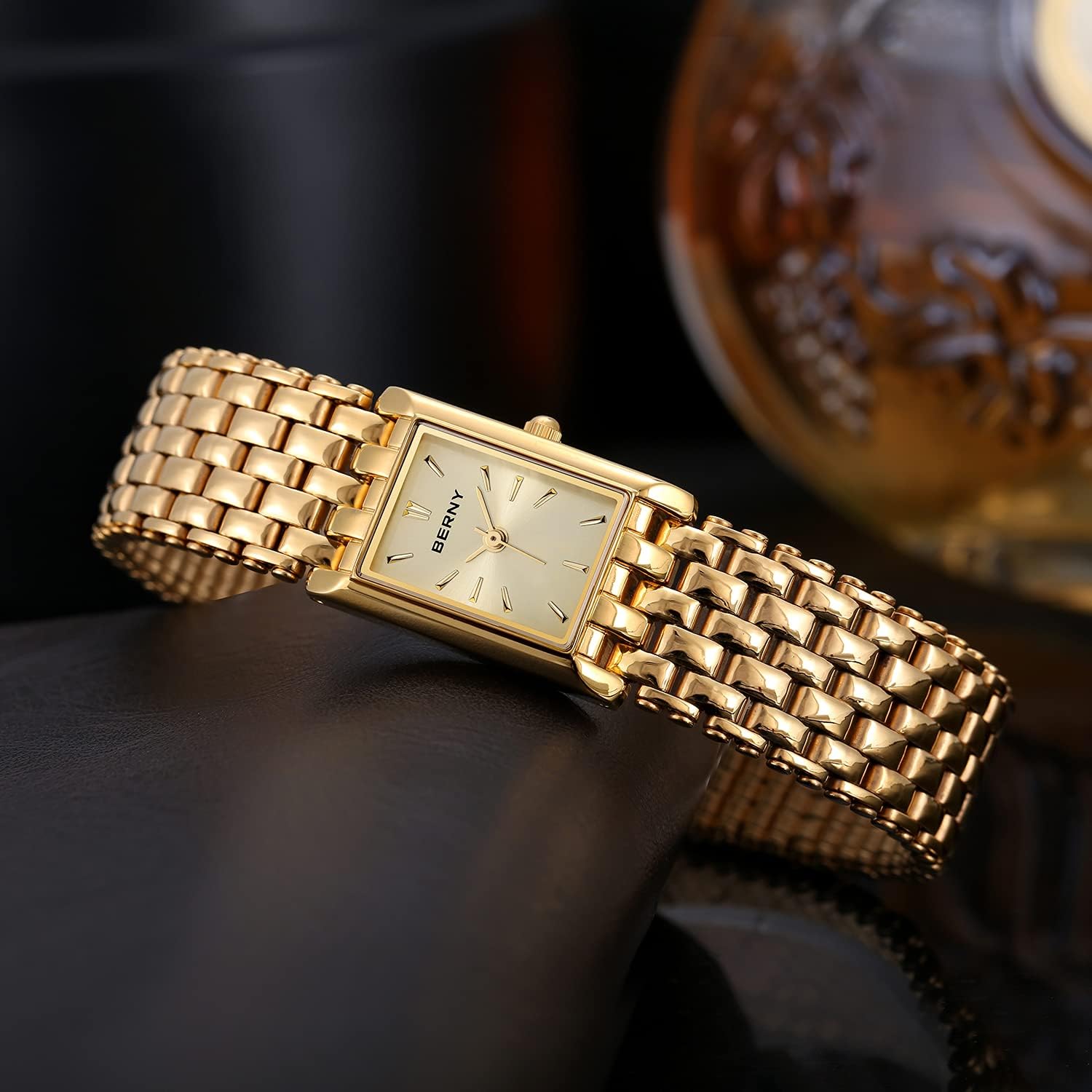 BERNY Gold Watches for Women Updated Ladies Quartz Wrist Watches Stainless Steel Band Womens Small Gold Watch Luxury Casual Fashion Bracelet Tools Included - Image 6