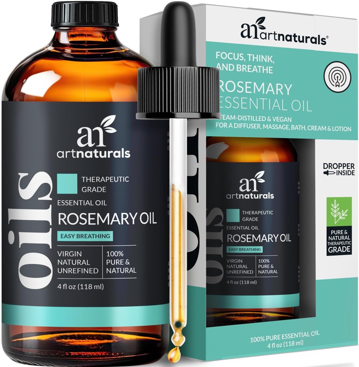 Artnaturals Rosemary Essential Oil (4.0 Fl Oz / 118ml) - 100% Pure Rose Mary Oils - Therapeutic Grade Best for Hair Growth, Natural Healing Solution, Aromatherapy & Diffuser - Image 2