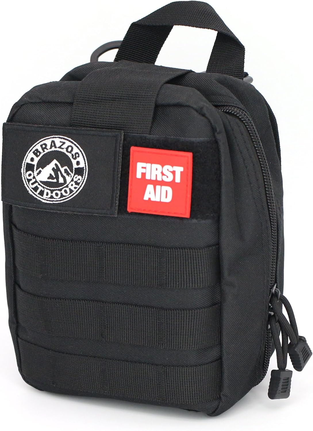 The Brazos First Aid Survival Kit, 250 Pieces, Hiking & Camping Essentials, Survival Gear and First Aid Combo for Emergency Preparedness, Lightweight, Portable, Tactical Clips & Closures, Black - Image 2